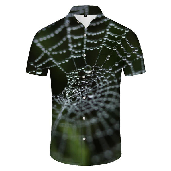 
Spider Web Outdoor Fashion Comfortable Breathable Short Sleeve Shirt Modern Men's Short Sleeve Shirt Men's Shirt Short Sleeve Hawaiian Lapel Button
                