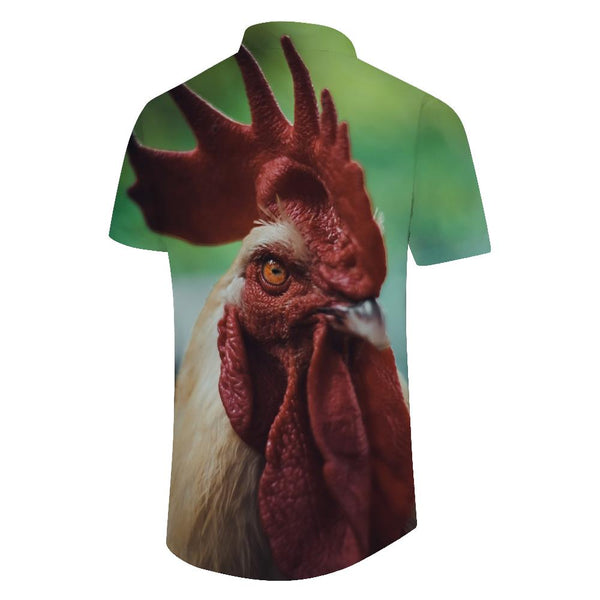 
Beach Shirt Casual Cock Mens Vintage Fashion Shirt Short Sleeve Button-Down Shirt Tops
                