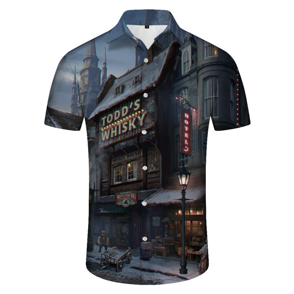 
Movie beautiful scene print Hawaiian shirt 100% polyester fabric breathable fashion men's casual daily street loose and comfortable
                