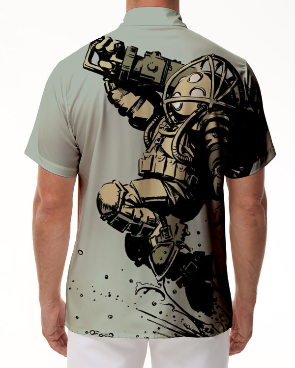 
Funny Cartoon People Print Hawaiian Casual Shirt Men Loose Trendy Design Shirt Fashion Button Lapel Top
                