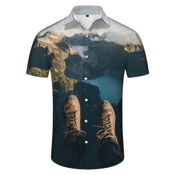 
Hawaiian Shirts Cradle Mountain Short Sleeve Shirts Casual Summer Beach Shirts Button-Up Tropical Floral Shirts
                