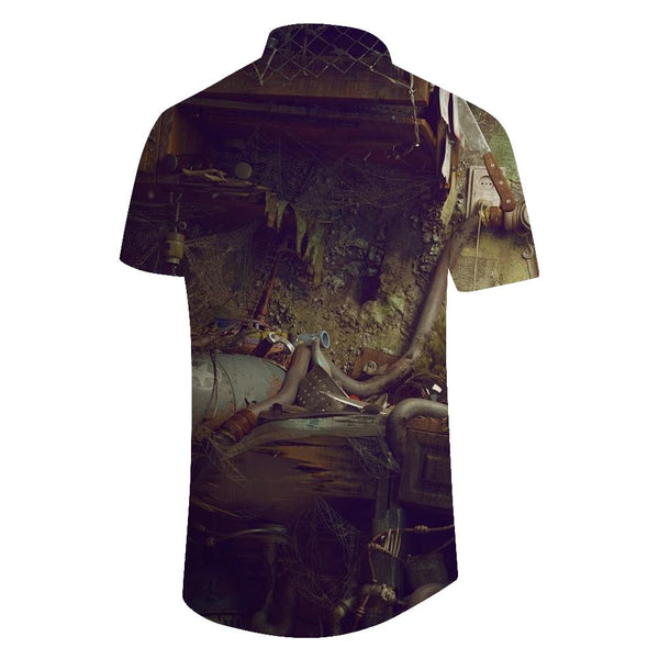 
Men's Summer Casual Digital Print Tropical Hawaiian Casual Button-Up Short Sleeve Shirt
                