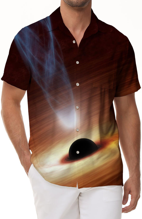 Fashion casual loose men's daily travel vacation short-sleeved button beach shirt tropical summer seaside beach clothes