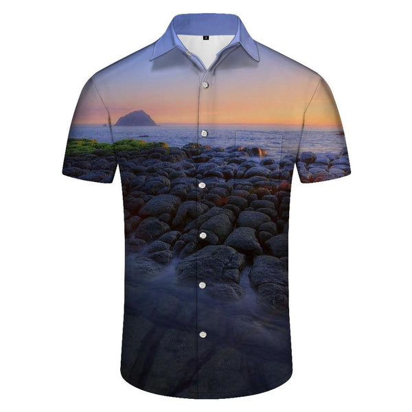 
Beach Rock Hawaiian Button Shirt Print Pattern Men's Casual Outdoor Daily Travel Short Sleeve Shirt Fashion
                