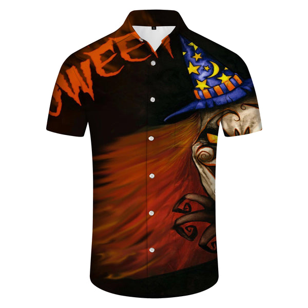 
Evil Halloween pattern print men's short sleeve shirt Hawaiian fashion lapel men's tops casual men's shirt new style
                