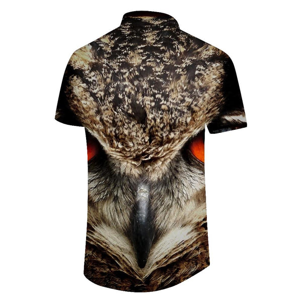 
Owl Eyes Printed Casual Short Sleeve Summer Beach Shirt Tops Mens Hawaiian Shirt Button-Down
                