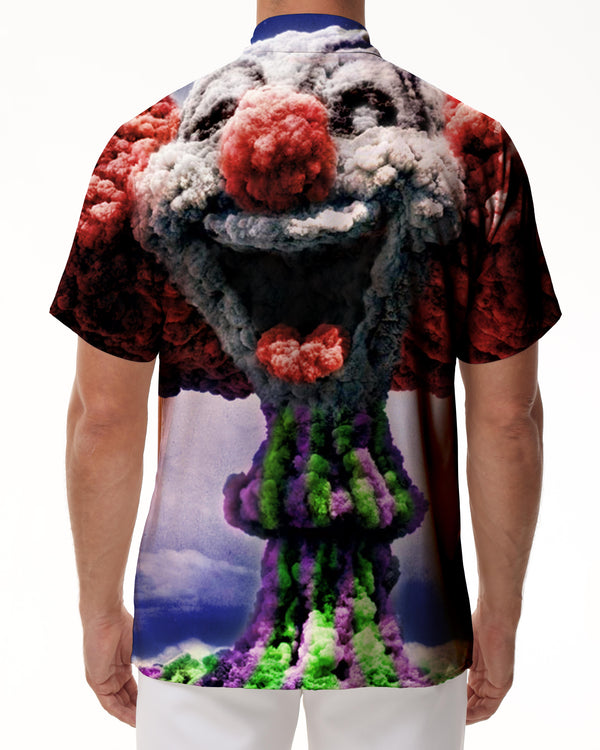 
Abstract explosion airflow personalized funny print pattern Hawaii outdoor walking men's casual short sleeve loose fishing
                