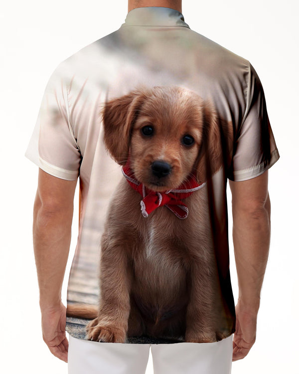 
Hot sale Golden Retriever 3D printed short sleeves fashionable cute dog healing fun casual short sleeve tops
                