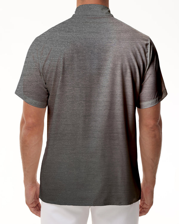 
Polyester Men's Loose Shirt Short Sleeve Button Shirt Beach Casual Shirt Gray
                