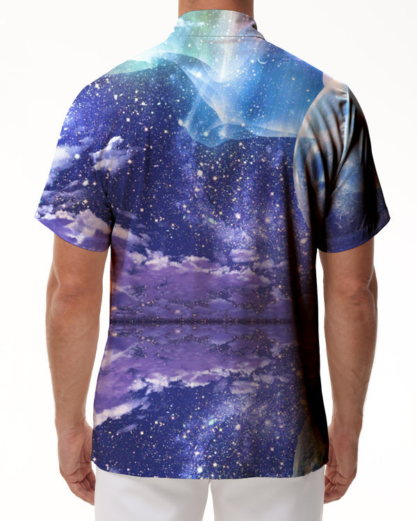 
Outer Space Purple Silver Sea Fashion Daily Shirt Hawaiian Men's Printed Pattern Short Sleeve Shirt Beachwear
                