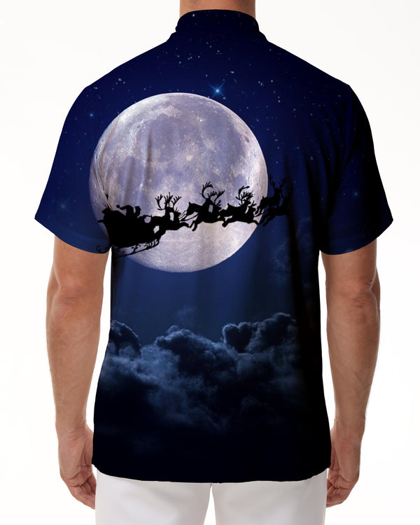 
Santa Claus Christmas men's print shirt casual daily travel summer lapel short sleeve
                