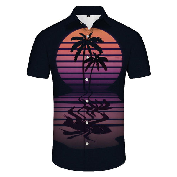 
Black Coconut Tree Tropical Summer Short Sleeve Shirt Men's Printed Hawaiian Shirt Casual Beach Shirt Tops Short Sleeve
                