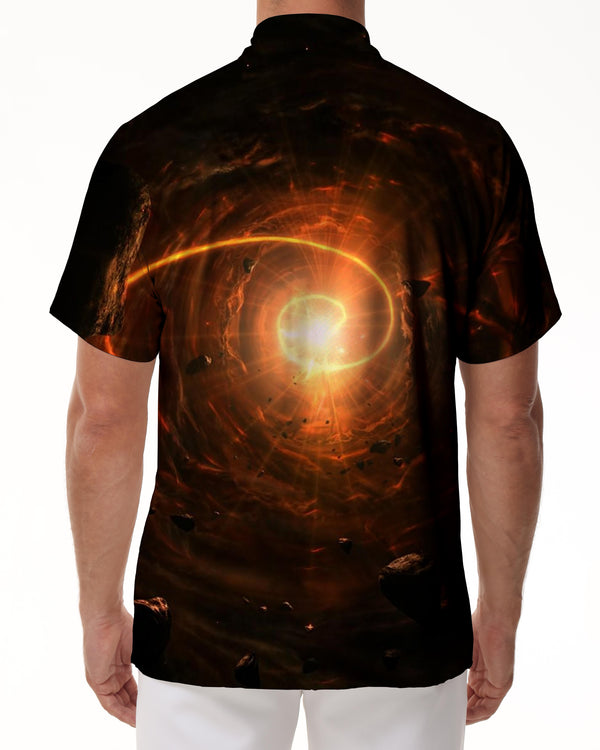 
Shiny Sky Printed Men's Short Sleeve Loose Casual Shirt Holiday Beach Summer Tops with Pockets
                