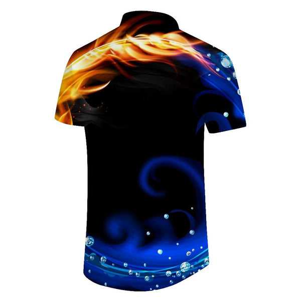 
Flame Ball Black Hawaii 3D Printing Casual Men Comfortable Breathable Fashion Short Sleeve Shirt Men Hip Hop Tops Shirt
                