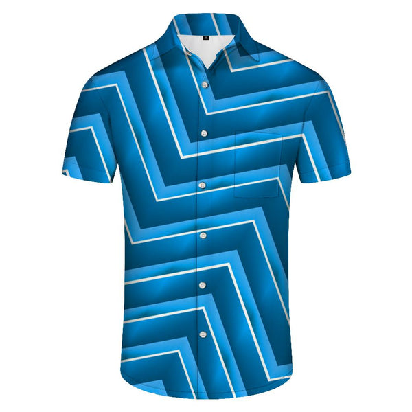 
Men's short sleeve summer gradient button down shirts casual loose beach shirts holiday Hawaiian shirts outdoor
                