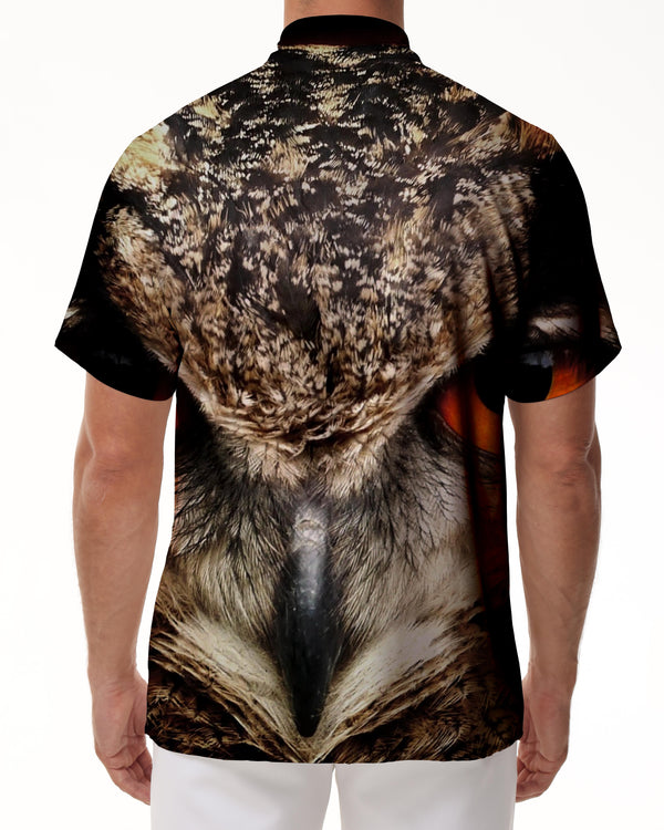 
Owl Eyes Printed Casual Short Sleeve Summer Beach Shirt Tops Mens Hawaiian Shirt Button-Down
                