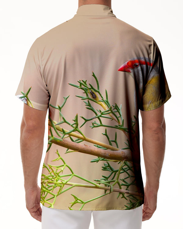
Colorful birds on brown trees tropical rainforest animal pink 3D men's casual shirt summer beach print pattern Hawaiian seaside vacation tops
                