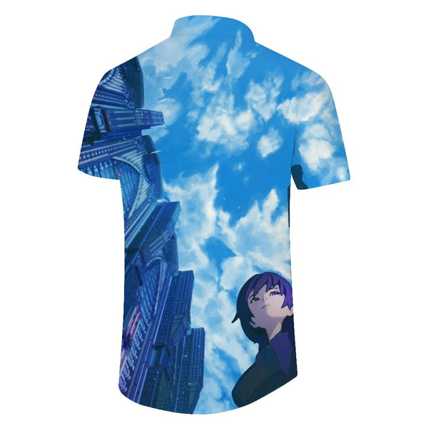 
Japanese Cartoon Blue Sky Hawaiian Shirt Men's 3D Printed Short Sleeve Shirt Loose Everyday
                