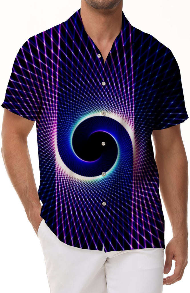 Interesting colorful geometric pattern abstract summer 3D pattern holiday casual personality printed tops for men