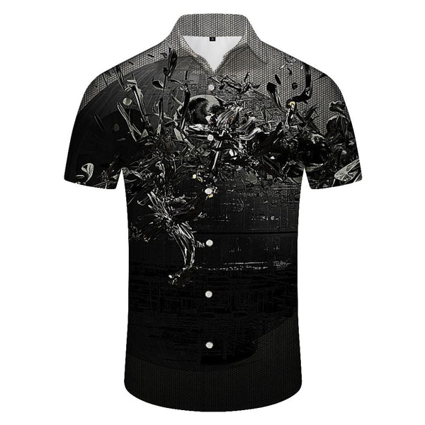 
Abstract Print Men's Lapel Top Hawaiian Casual Comfortable Breathable Loose Men's Short Sleeve Shirt
                