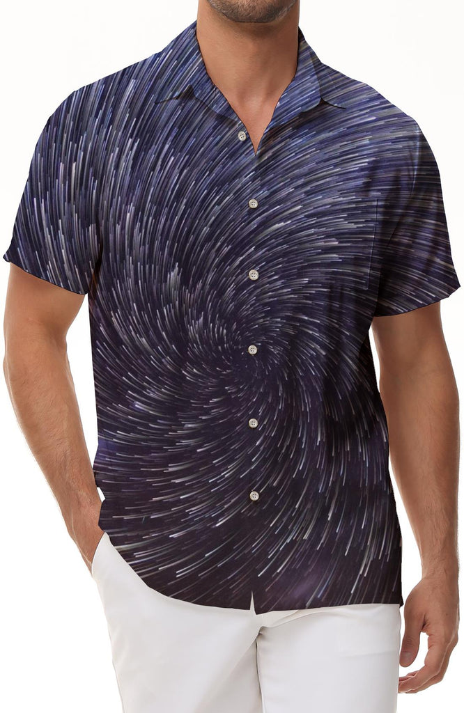 Men's Casual Button Down Shirt Hawaiian Tropical Four Seasons Button Down Lapel Shirt Short Sleeve Beachwear with Pockets