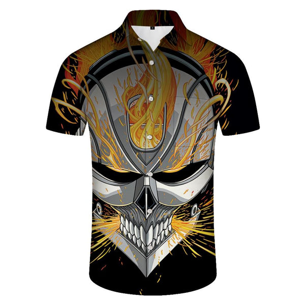 
Abstract mask personalized art leisure loose vacation seaside short-sleeved Hawaiian tropical summer essential clothes men's short-sleeved shirt fashionable breathable
                