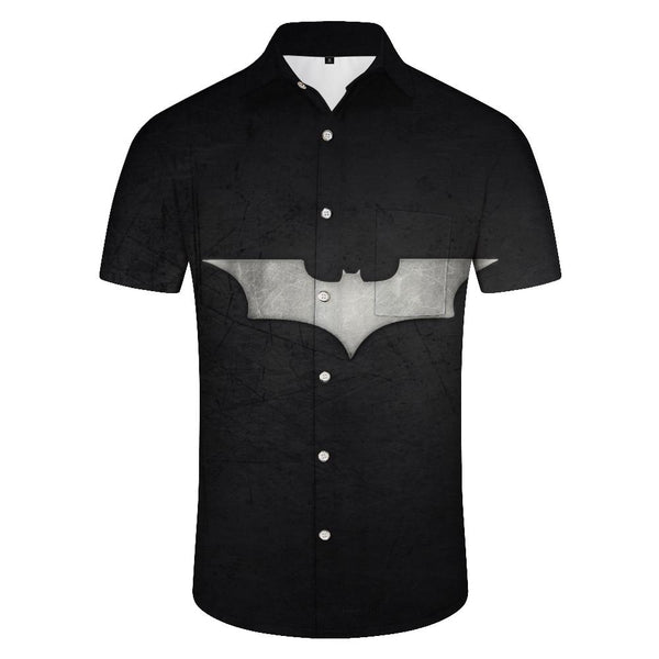 
Grey bat logo tropical Hawaiian fashion comfortable breathable short sleeve shirt men's casual style tops
                