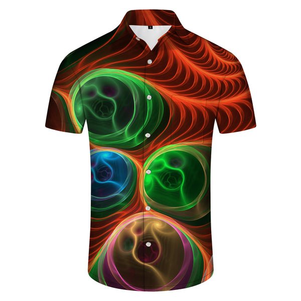 
Bacteria shirt print pattern summer daily lapel men's casual button up abstract print geometric shirt short sleeve beachwear indoor rainforest Hawaiian shirt mixed color
                