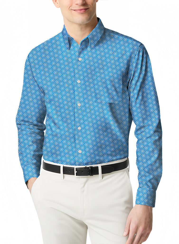 Men's Polo Shirt for Summer in a Casual Micro Print