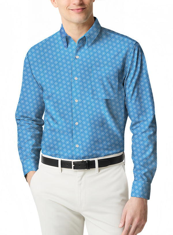 Men's Polo Shirt for Summer in a Casual Micro Print