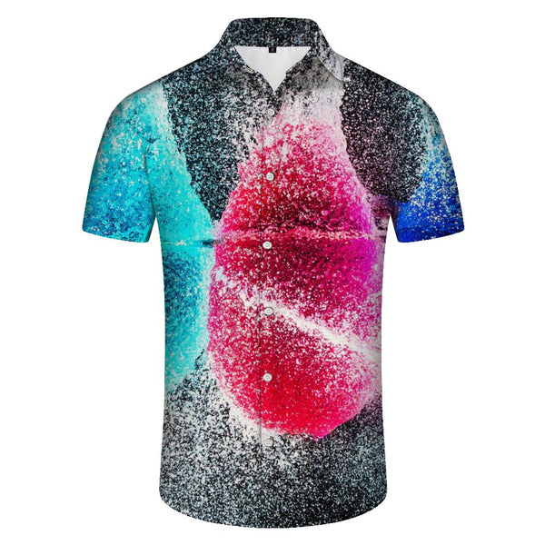 
New Men's Casual Button Shirt Printed Short Sleeve Lapel Summer Fashion Casual Trendy Shirt Tops
                