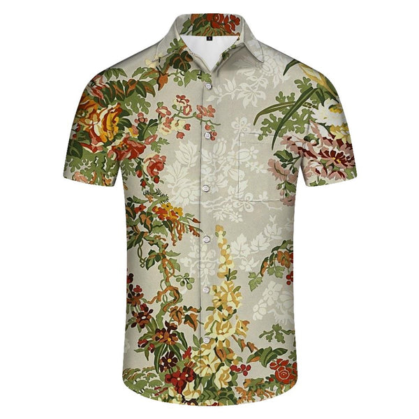 
Vintage Fashion Men's Daily Street Floral Print Hawaiian Casual Button-Up Beach Party Floral Shirt
                