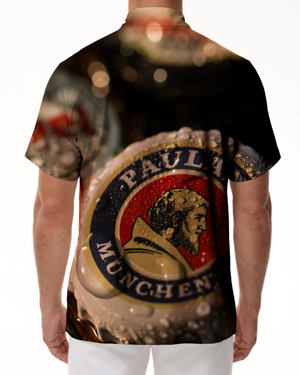 
Men's Oktoberfest Shirt Bavarian Beer Bubble Print Drinking Shirt Oktoberfest Top Casual Short Sleeve Button Beach Shirt
                