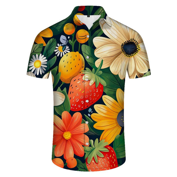 
Men's Tropical Watermelon Hawaiian Shirt Short Sleeve Button-Up Summer Fruit Hawaiian Shirt
                