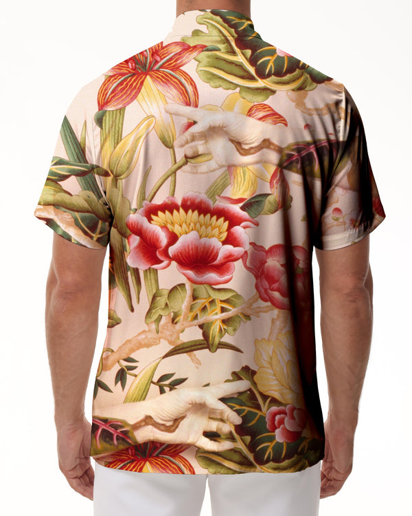
Retro style flower men's casual loose short-sleeved shirt Hawaiian shirt trendy floral shirt beach shirt floral shirt lapel clothing
                