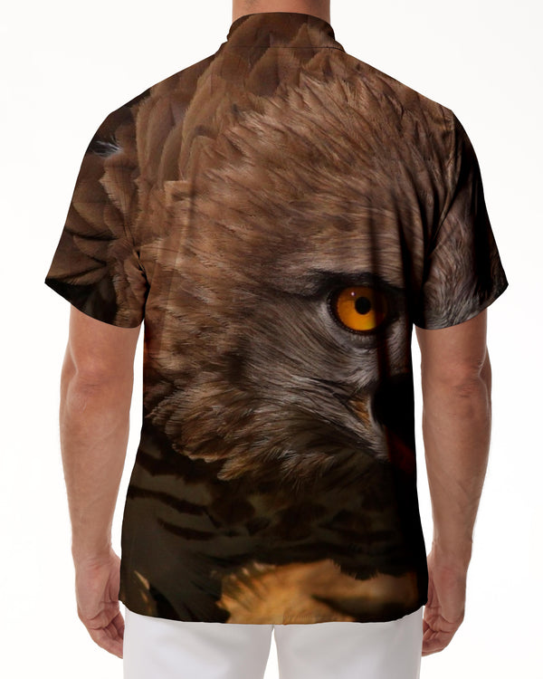 
Bald Eagle Men's Hawaiian Shirt Vintage Tropical Short Sleeve Button Down Men's Beach Shirt Indoor
                