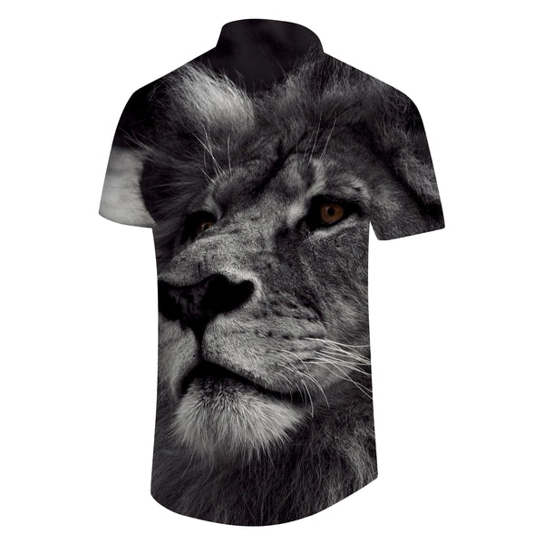 
Majestic black animal tropical Hawaiian button-down shirt summer casual short-sleeved men's shirt regular style top suitable for daily walking travel beach party
                
