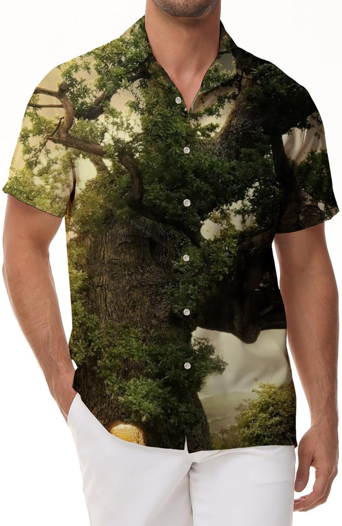 3d printed pattern button short sleeves fashion fun Hawaii suitable for casual short sleeve shirts beach vacation