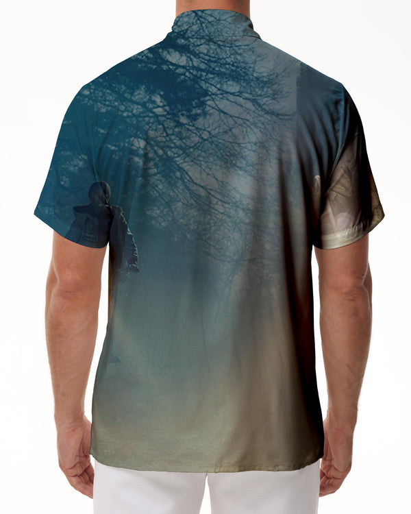 
Misty forest personality shirt fashion suitable for men short sleeve tropical Hawaii leisure holiday style
                