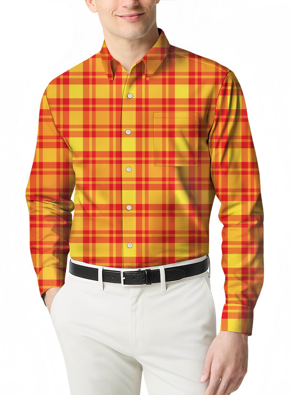 Rugged and Refined a Classic Plaid Flannel Shirt with a Modern Slim Fit