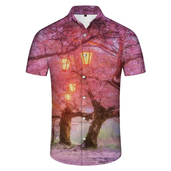 
Fantasy hazy retro shirt regular fit beach lapel pocket short sleeves button casual Hawaiian shirt short sleeves
                