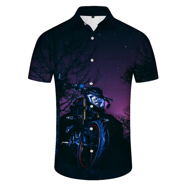 
Men's Retro Floral Print Cropped Hawaiian Shirt Retro Robot Car Pink Space War Harajuku Casual Shirt Tops
                