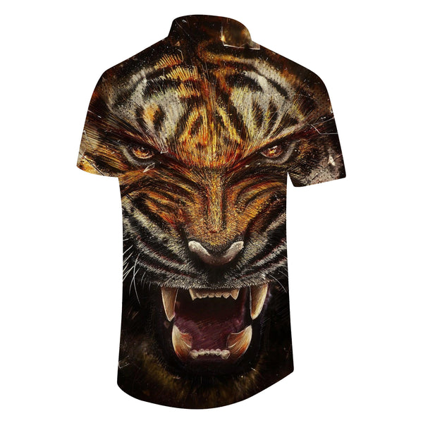 
Carnivore Men's Casual Tiger Print Short Sleeve Hawaiian Casual Loose Top
                