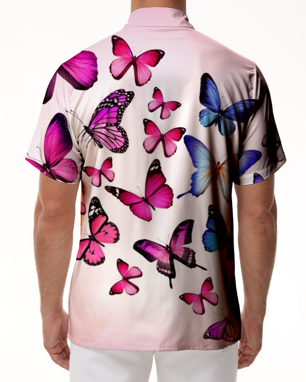 
Butterfly Pattern Four Seasons Men's Shirt Short Sleeve Lapel Button Beach Shirt Tropical Vacation
                