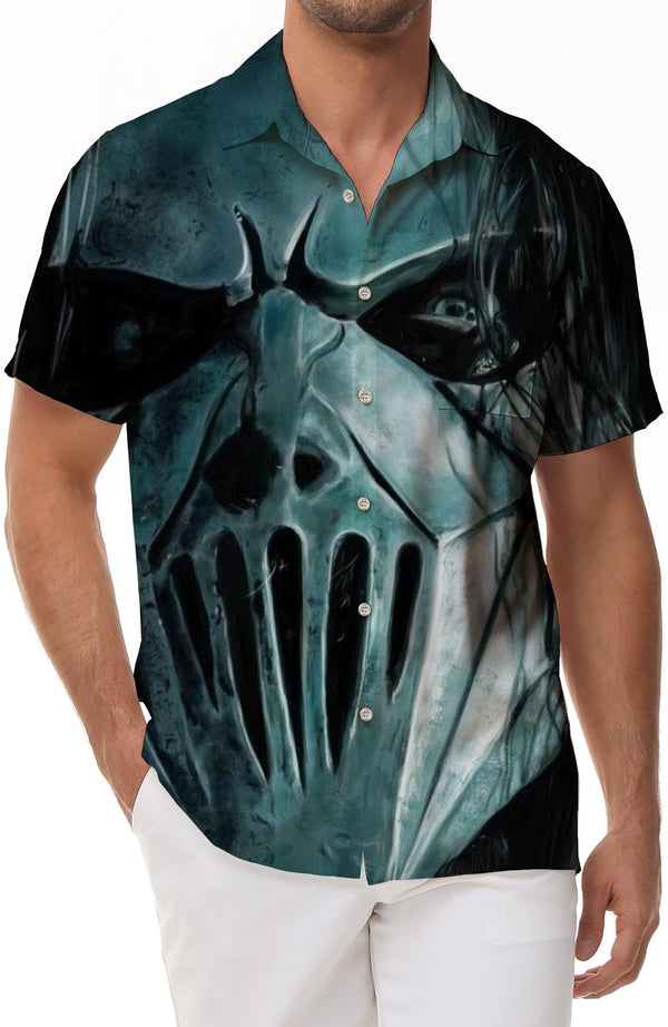 Mick Thompson Mask Fashion Shirt Fun 3D Print Street Short Sleeve Hawaiian Shirt Printed Lapel Shirt Men's