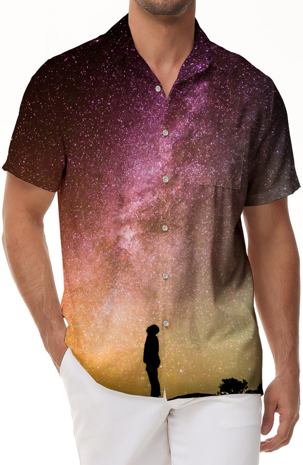 Comfortable Quality Fantasy Summer Shirt Mens Casual Button Beach Lined Flap Pocket Tops