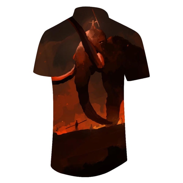 
Elephant Sunset Printed Breathable Beach Shirt and Fashion Casual Shirt Men's Casual Short Sleeve Shirt Summer Clothing
                