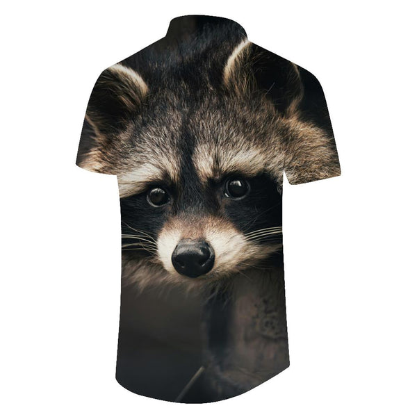 
Funny Raccoon Animal Shirt 3D Animal Print Cute Raccoon Men's Casual Loose Fashion Short Sleeve Shirt Hawaiian
                