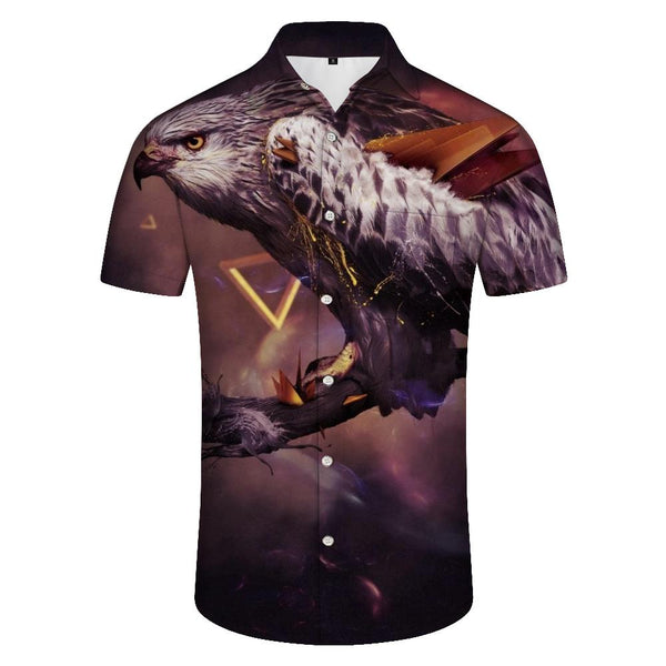 
Night Sky King Animal Hawaiian Short Sleeve Shirt Button Lapel Pocket Tropical Four Seasons Digital Printing Men's Casual Short Sleeve Shirt Loose
                