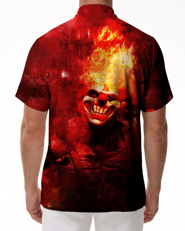 
Flame Heavy Metal Skull Stick Fashion Personalized Men's Casual Shirt Walking Suit Men's Sports Short Sleeve Shirt Clothing Tropical Art Exhibition
                